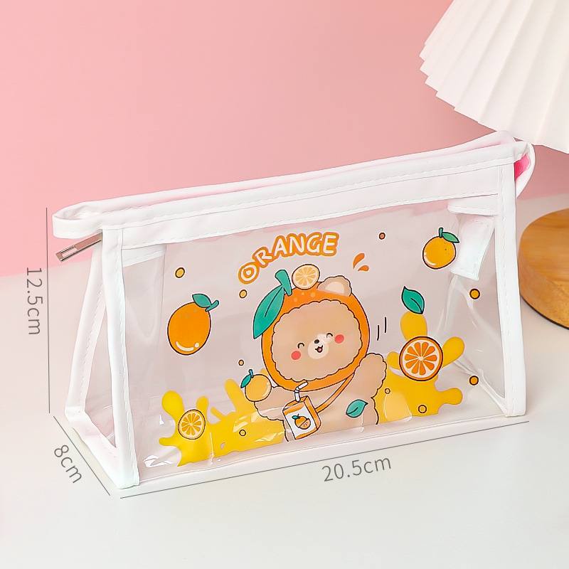 Túi đụng bút trong in hình hoạt hình dễ thương, túi đựng mỹ phẩm BBT1