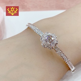Lắc tay bạc ta cao cấp đính đá , vòng tay bạc nữ sang chảnh - vàng bác lợi hoàn