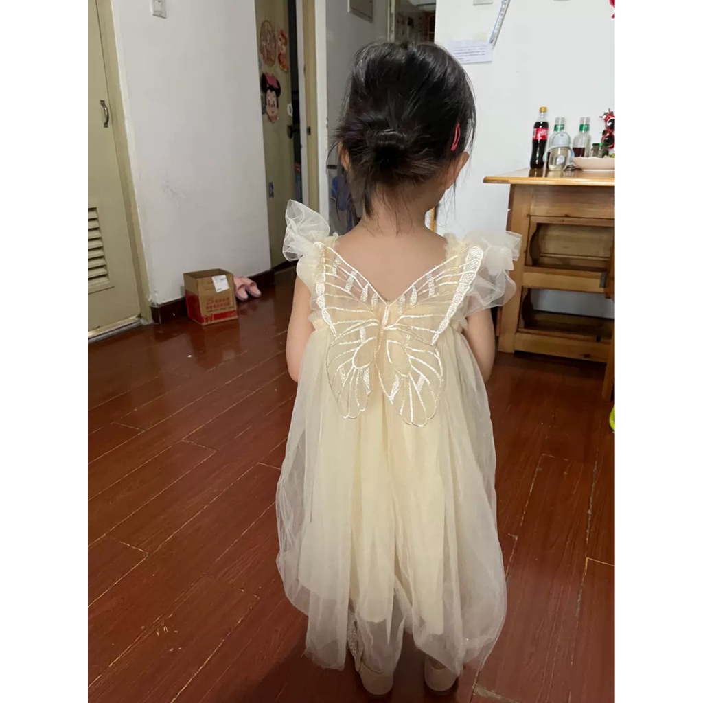 Đầm cánh tiên bé gái hãng Dudu Cream chất voan siêu mềm mịn không ngứa