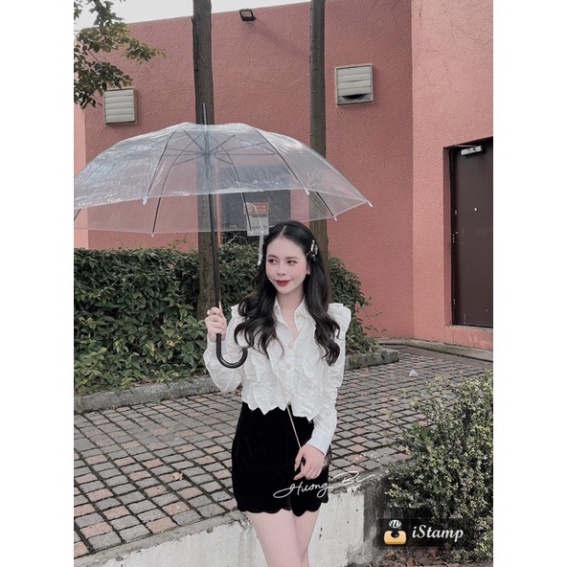 Áo Sơ mi Cao cấp Bèo Ngực Cemos Dáng Lửng Khuy Ngọc Siêu Xinh, Áo sơ mi tiểu thư Cao cấp Cemos