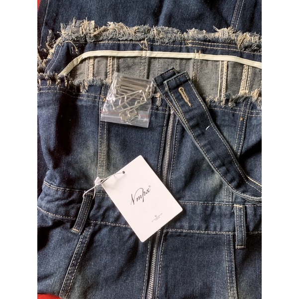 Set váy yếm jeans dáng dài phong cách đường phố by Moe Order