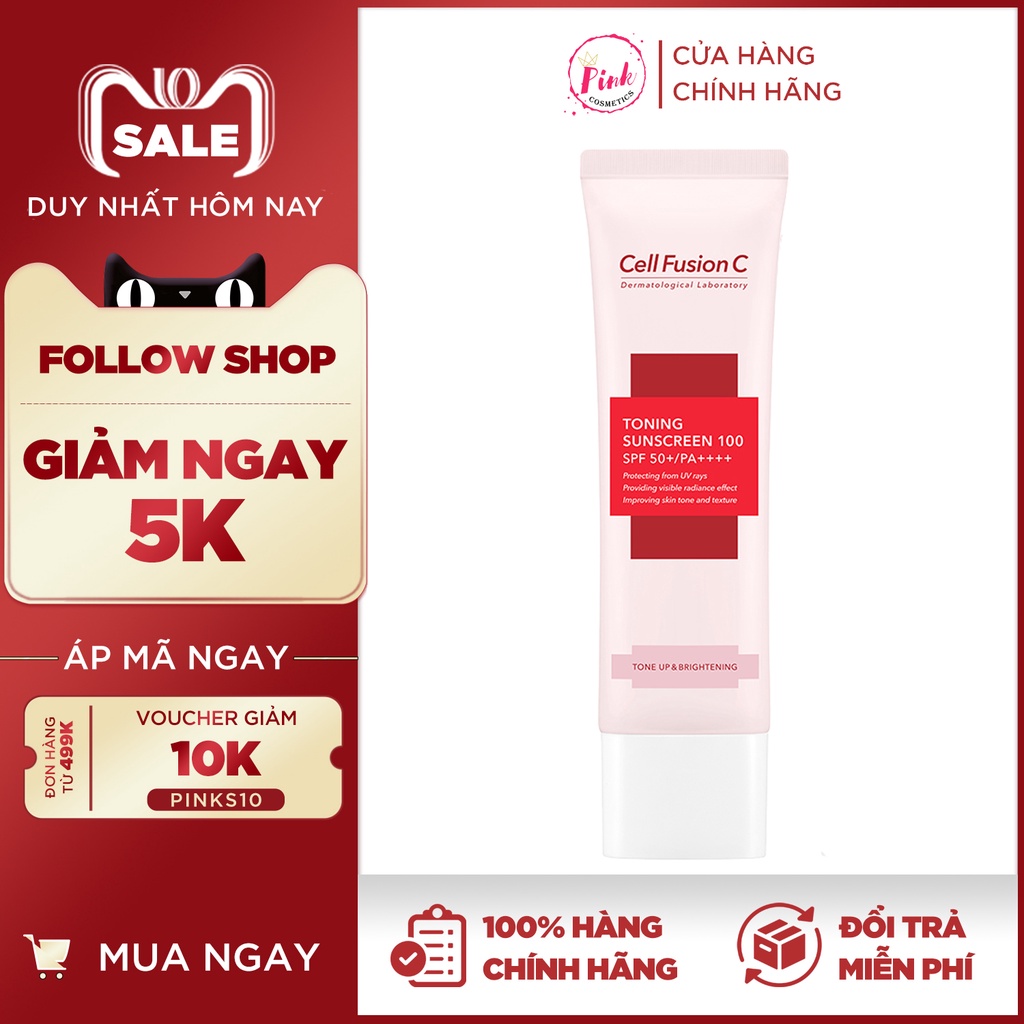 Kem Chống Nắng Cell Fusion C Toning Sunscreen 100 Nâng Tông Da