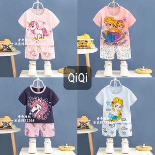 Đồ bộ xuất hàn QiQi,Kaikai cho bé gái – Bộ Cotton 4 chiều quảng châu xuất hàn