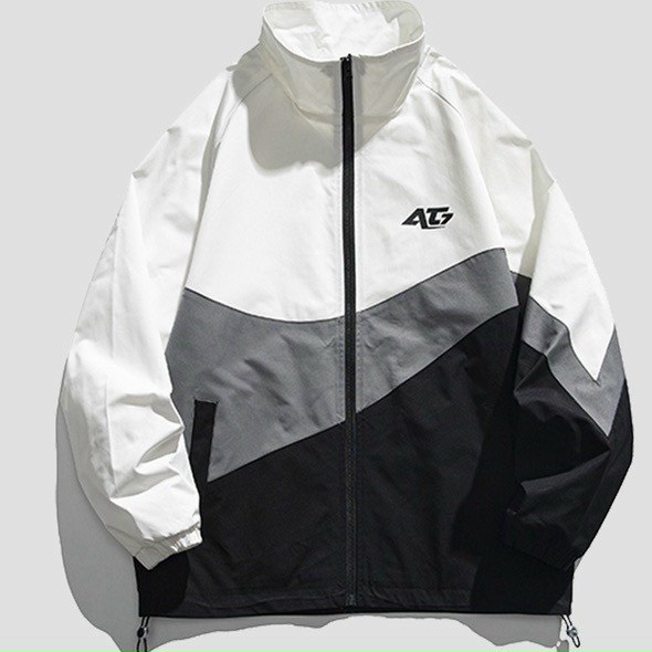 Áo Khoác Dù Nam Cổ Trụ Cao Cấp Thêu Logo Phối 3 Màu Form Rộng Thời Trang Siêu Hot NEW UNISEX