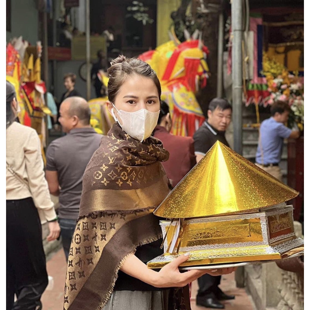 Khăn choàng Lv nâu tây nhũ thời trang cao cấp