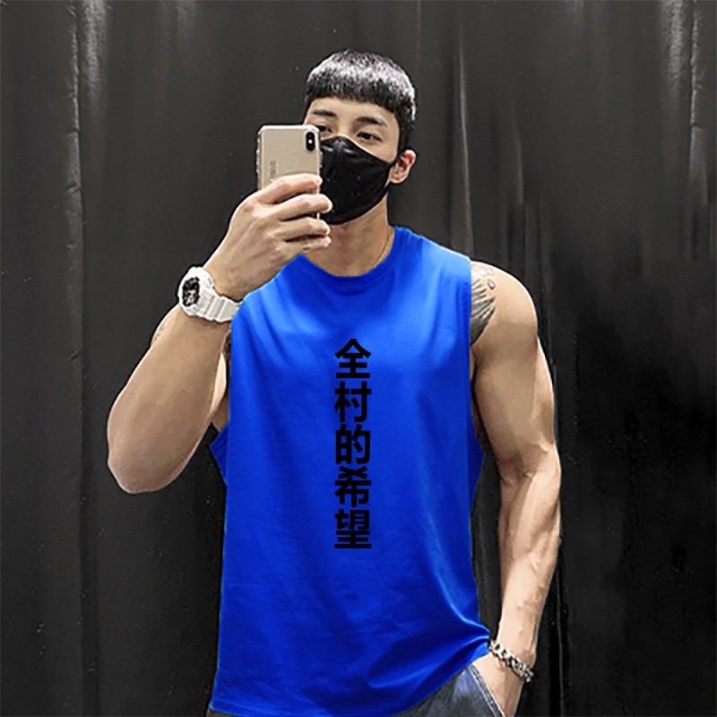 Áo ba lỗ nam , Áo tanktop nam tập gym bóng rỗ Hình 𝑪𝑯𝑼̛̃ 𝑵𝑯𝑨̣̂𝑻 vải cotton nhiều màu đủ size