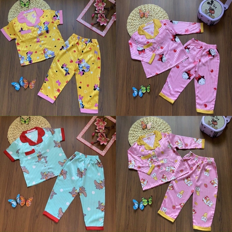 (8-35kg)bộ pijama lụa gấm cho bé