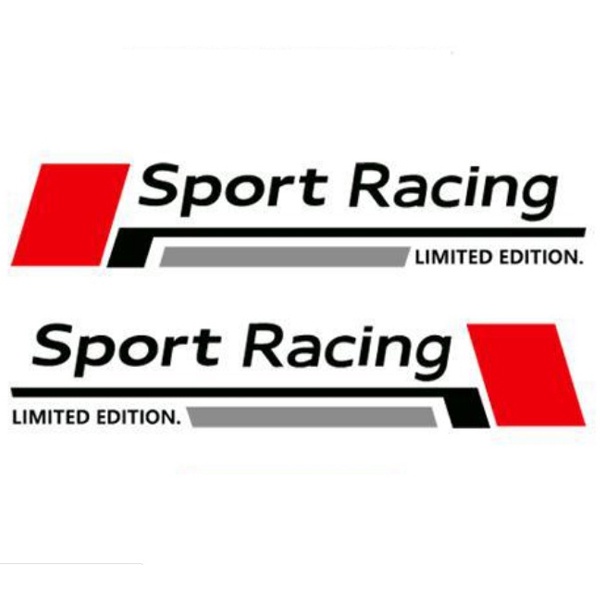 Bộ 2 tem dán cửa xe ô tô Racing Sport