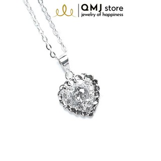 Dây chuyền bạc QMJ Trái tim nạm đá tấm 3 tầng cao cấp - Q029