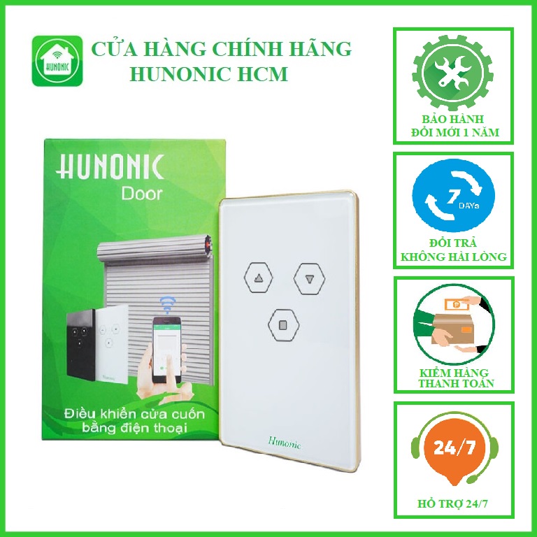 Công tắc điều khiển cửa cuốn Hunonic, điều khiển cửa cuốn thông minh qua điện thoại. Hunonic door