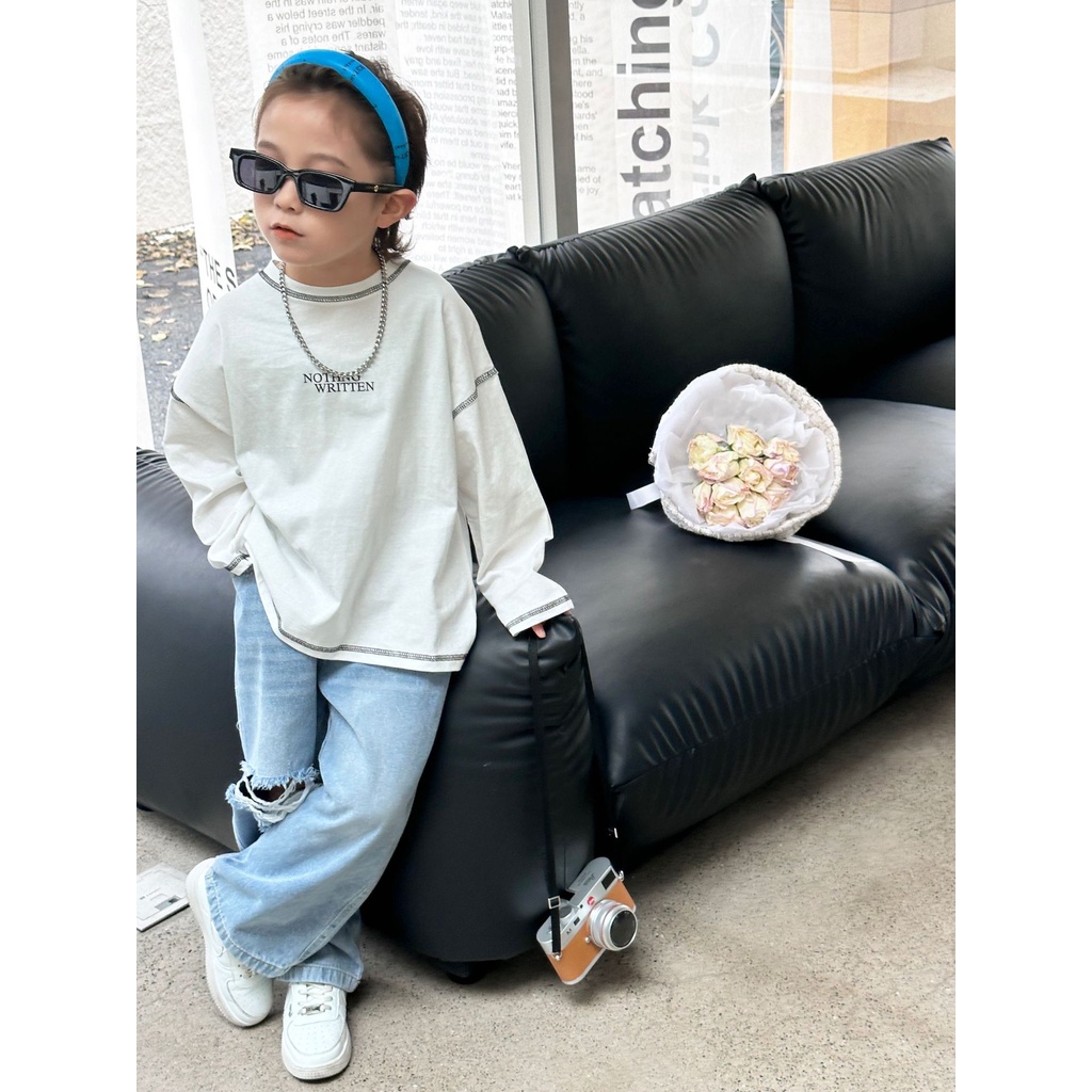 Áo thun dài tay bé trai NO A251 size 90-140, quần áo trẻ em quảng châu cao cấp