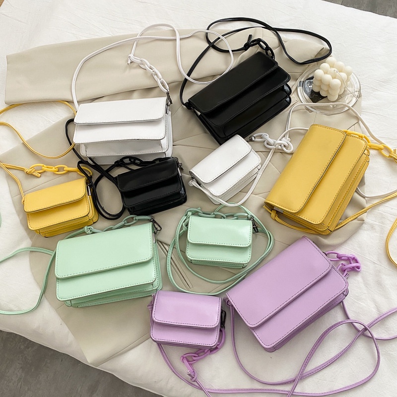 Túi đeo chéo xách nữ đeo vai túi da pu thời trang phong cách hàn quốc có 2 size mini giá rẻ S3 T183