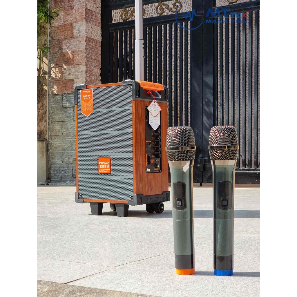 Loa kéo di động thùng gỗ QX - 0892 mini tặng kèm micro dòng loa karaoke phục vụ cho cả gia đình hoặc bạn bè