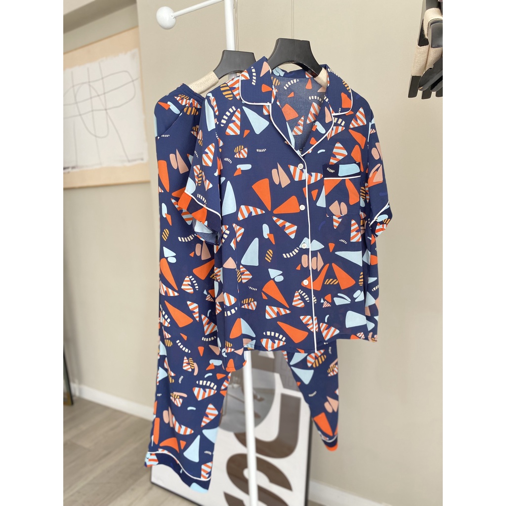 VIBES Đồ bộ Pijama dài Pattern Navy Long Py Set