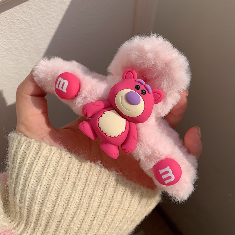 Kẹp Tóc Phối Lông Gấu Lớn Thời Trang Hàn Quốc Dành Cho Nữ