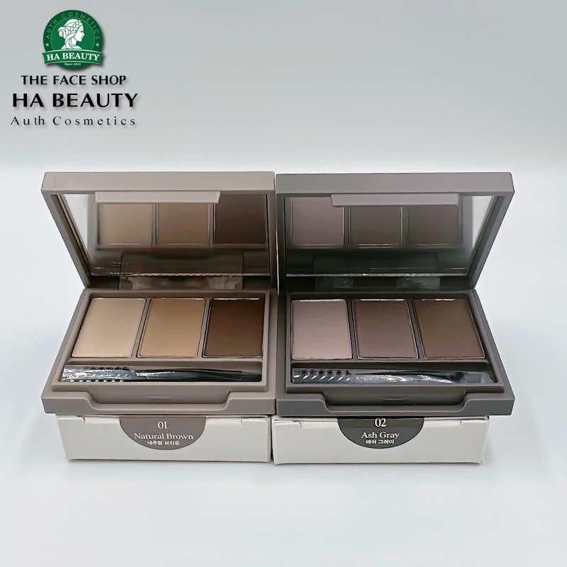 Bột kẻ mày 3 màu dùng để tán lông mày chân mày The Face Shop fmgt Ink Brow Powder Kit 3.5g Vegan