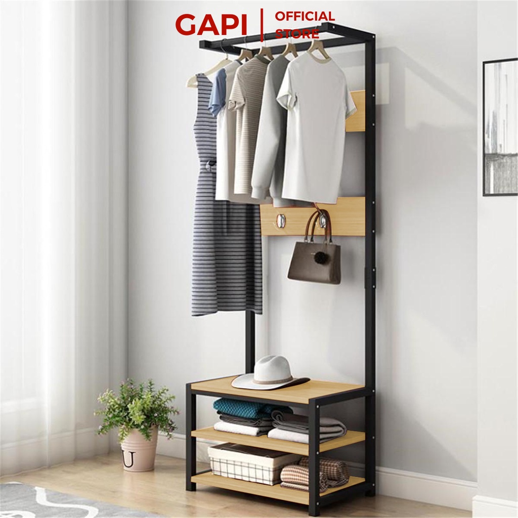 Kệ treo quần áo kết hợp kệ để giày thông minh tiết kiệm không gian thương hiệu GAPI - GM82