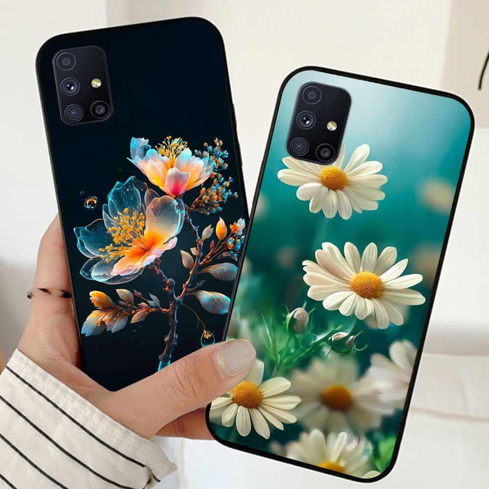 Ốp lưng Samsung m51 in nhám hình hoa cỏ