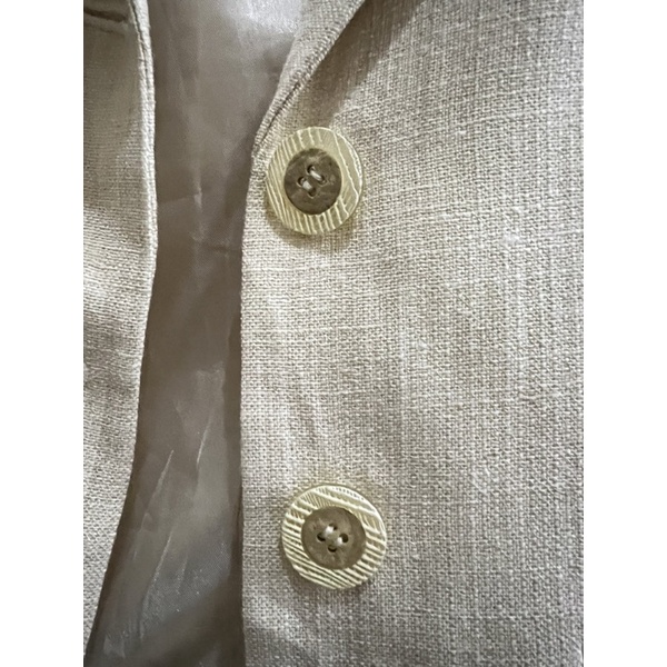 Pass áo blazer linen màu be sáng size S M nhỏ