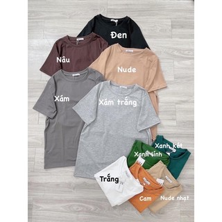 Áo cổ tròn form rộng cotton khô