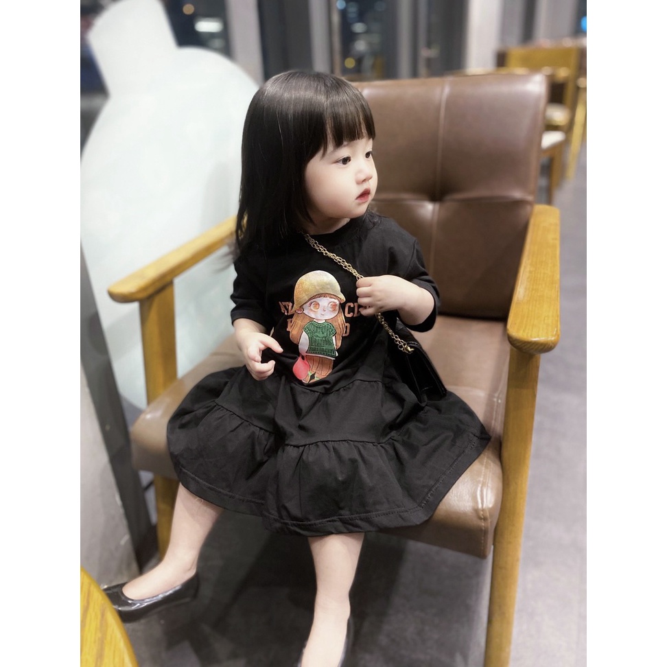 BÁN SỈ VÁY BÉ GÁI ĐUÔI CÁ MÀU ĐEN CÔ GÁI