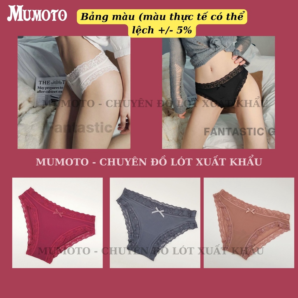 Quần lót nữ thun lạnh VS xuất Âu phối ren siêu mát phom đẹp size đến 70kg VS350 - MUMOTO