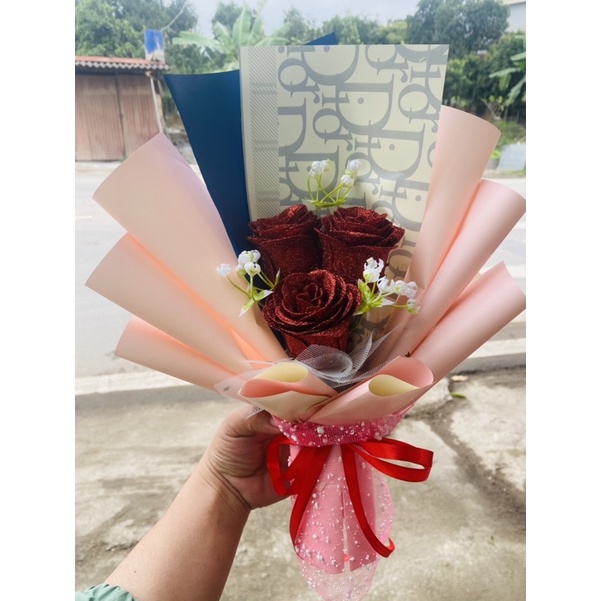 Bó hoa nhũ 3b siêu dễ thương