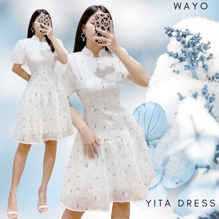 [Yita Dress] Đầm WAYO hoa nhí tay bồng phối nút xinh đẹp
