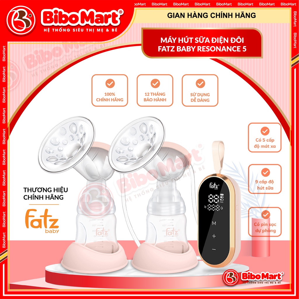 Máy Hút Sữa Điện Đôi FATZBABY Resonance 5 Với Bộ Chuyển Đổi Thông Minh Điều Khiển Dễ Dàng