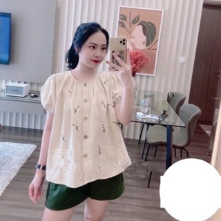 Rập giấy thiết kế, rập giấy set bộ nữ cổ tròn khuy cúc quần sooc xinh, Rập giấy A0 cắt sẵn