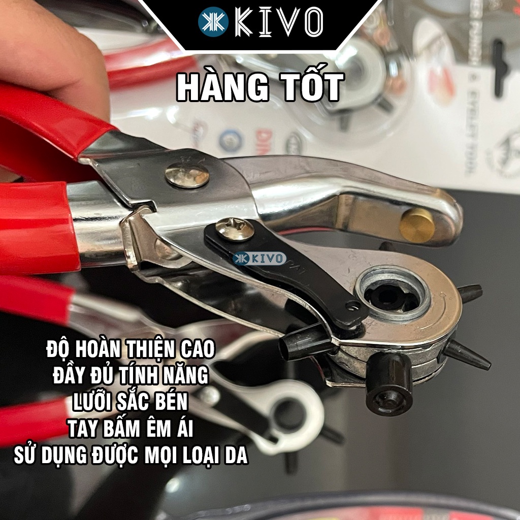 Kìm Bấm Lỗ Thắt Lưng TOP K6012A TẶNG KHOEN - Dụng Cụ Đục Lỗ Quai Đồng Hồ - Kềm Bấm Lỗ Dây Nịt Kivo.