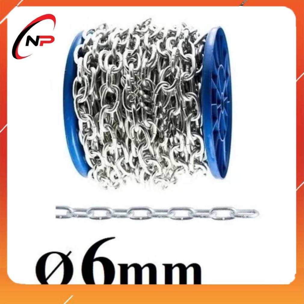 Dây Xích Sắt Mạ Kẽm 6mm(li).Sử dụng cho gia đình,công trình và xí nghiệp.KimkhiThaiBinh