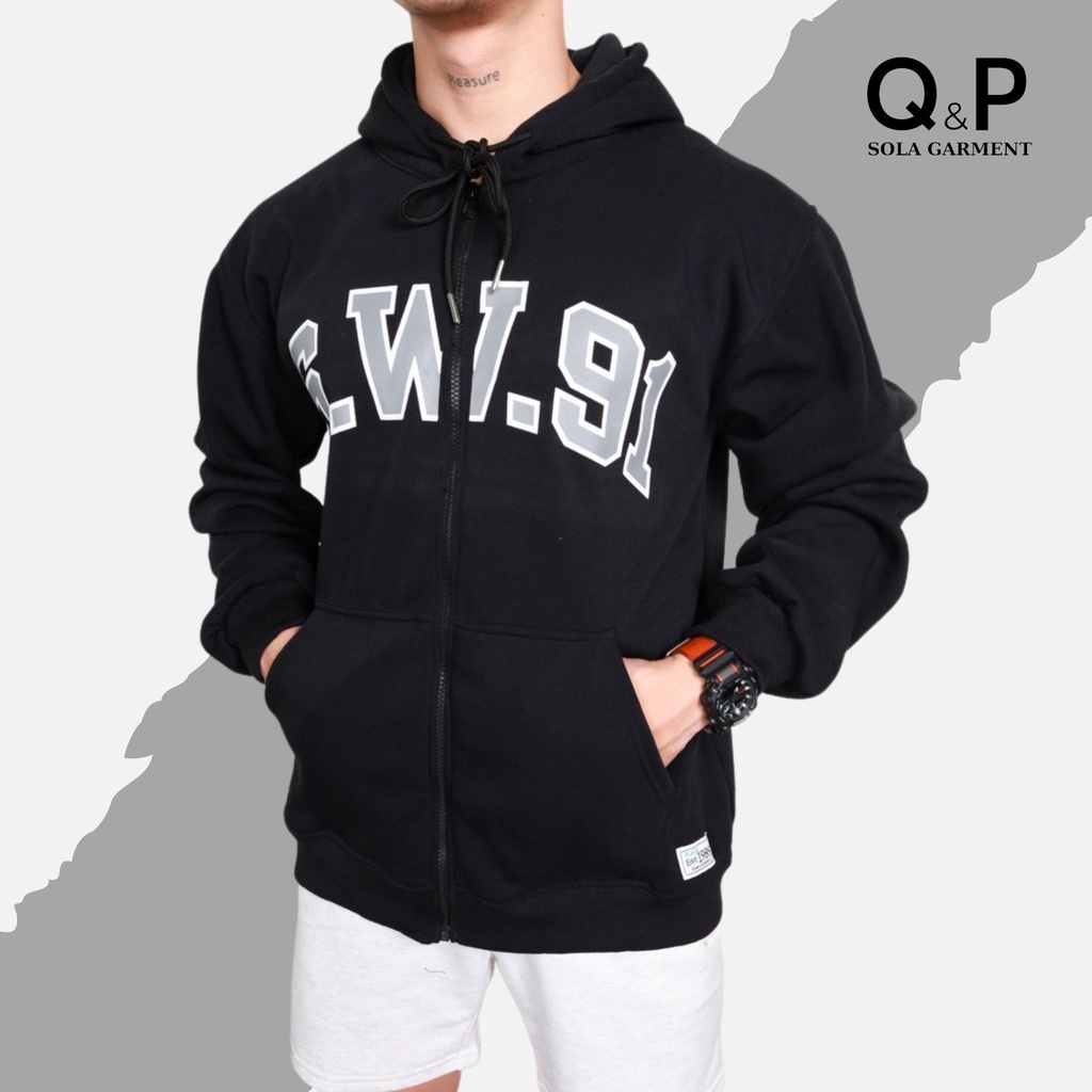 Áo Khoác Hoodie Vải Nỉ Cotton Phom Rộng Khóa Kéo Nam Nữ Trẻ Trung Thu Đông