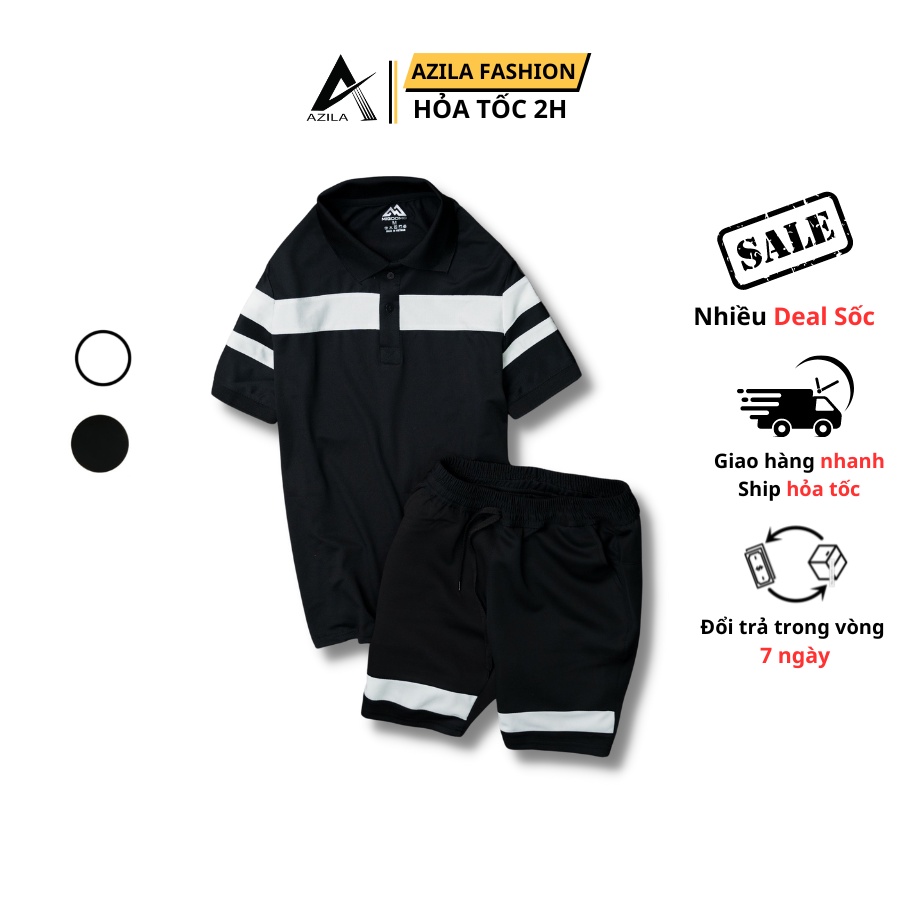 Bộ Quần Áo Mặc Nhà Thể Thao Nam Cổ Bẻ Mùa Hè Phong Cách Cao Cấp Azila - BN330