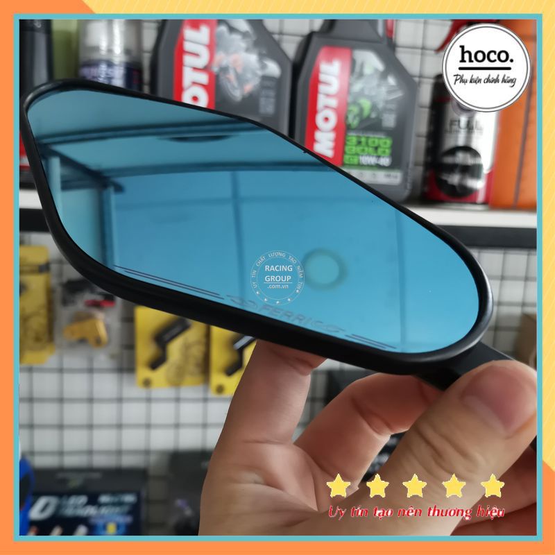 Gương chiếu hậu xe máy f5 hùng cường mặt xanh chống chói