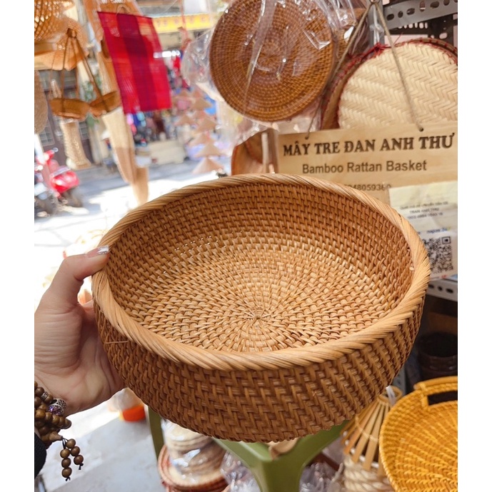 Bát mây tròn hàng xuất dư size to (Ảnh Thật) shop mây tre đan Anh Thư