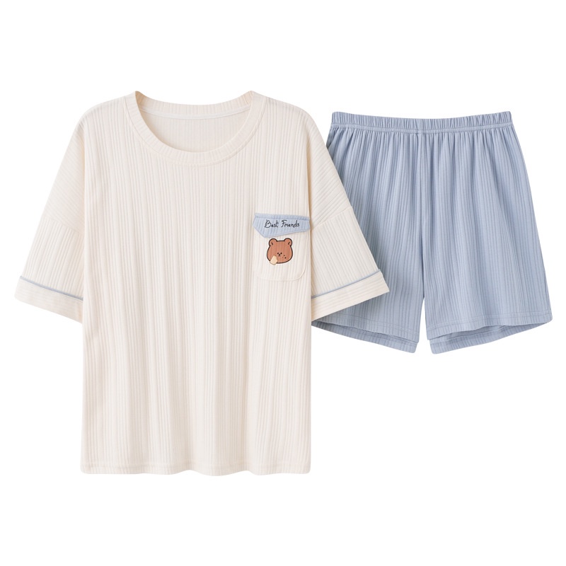 Đồ bộ đùi cotton gân mặc nhà chất vải mịn mát
