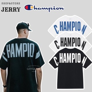 Áo thun tay lỡ champion ,unisex nam nữ form rộng oversize chất cotton logo thêu jerryshop_ t02