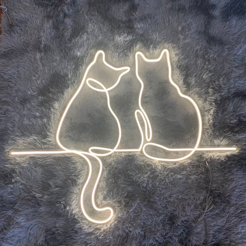 Đèn led noen mèo đôi,đèn trang trí,đèn ngủ