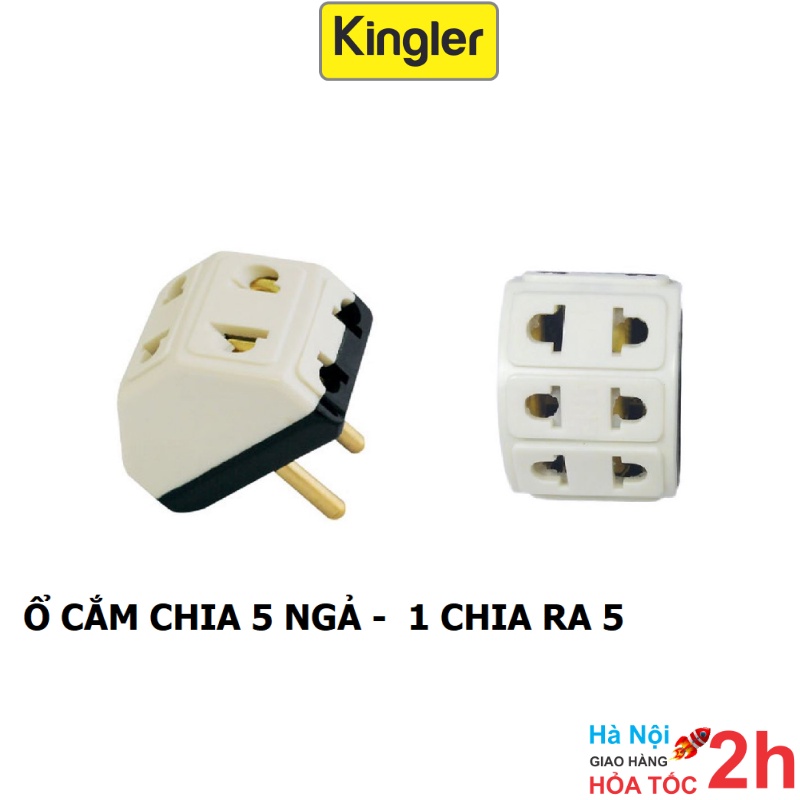 Ổ Cắm Điện- Kingler, Chia 5 Ngả, Từ 1 Ổ Cắm Ra 5 Ổ Cắm, Tiện Dụng, Thiết Kế Nhỏ Gọn Và Cắm Không Mất Diện Tích - 8614