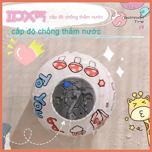 Loa Bluetooth chống nước mini không dây phòng tắm dễ thương nhà bếp di động nghe cuộc gọi bài hát