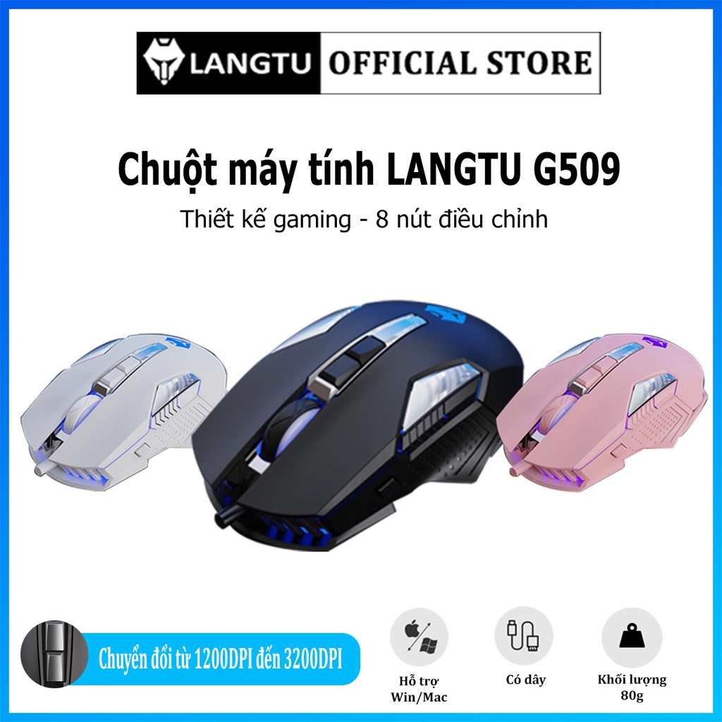 Chuột Gaming LANGTU G509 Chính Hãng Chơi Game Văn Phòng Có Đèn LED D01
