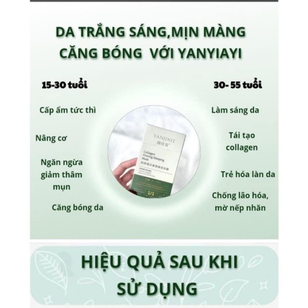 1 gói - Mặt nạ ngủ collagen căng bóng da , nâng cơ , se khít lỗ chân lông