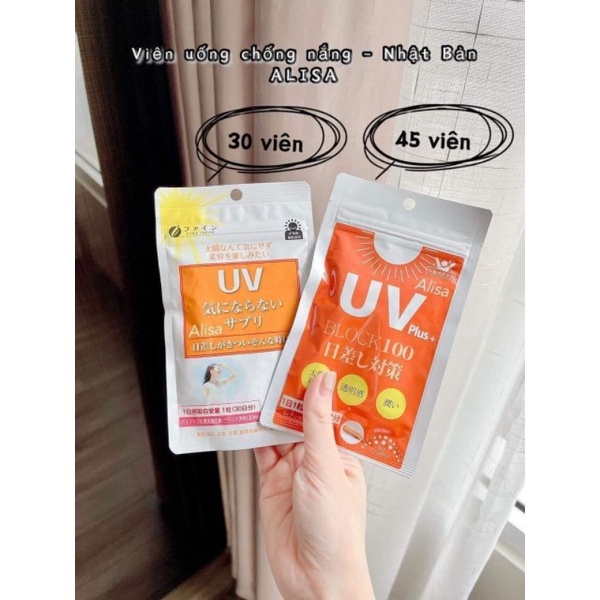 Viên Uống Chống Nắng UV Plus+ Block Gói 45 Viên Và UV Fine Gói 30 Viên Nội Địa Nhật Bản