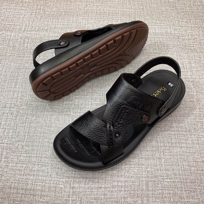 dép da nam da bò  đế kếp 3 p trống trơn trượt siêu bền siêu êm!!!