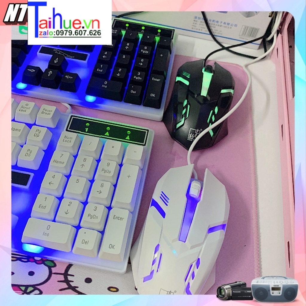 Chuột máy tính, chuột gaming có dây V6 led phát sáng