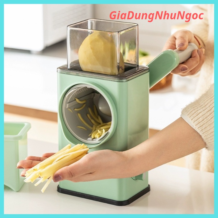 Máy Thái Lát Rau Củ Đa Năng Kèm 6 Lưỡi Dao Cắt -Thiết Bị Thái Lát Bào Cắt Củ Quả Chuyên Nghiệp Tiện Lợi