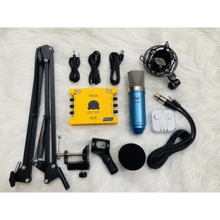 Combo mic thu âm Livestream ISK AT100 Hoa Vinh và SuondCard XOX K10 bản 2020
