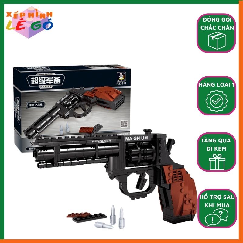 Đồ chơi lắp ráp mô hình súng lục ổ quay lớn gun XHLG shop series 22511