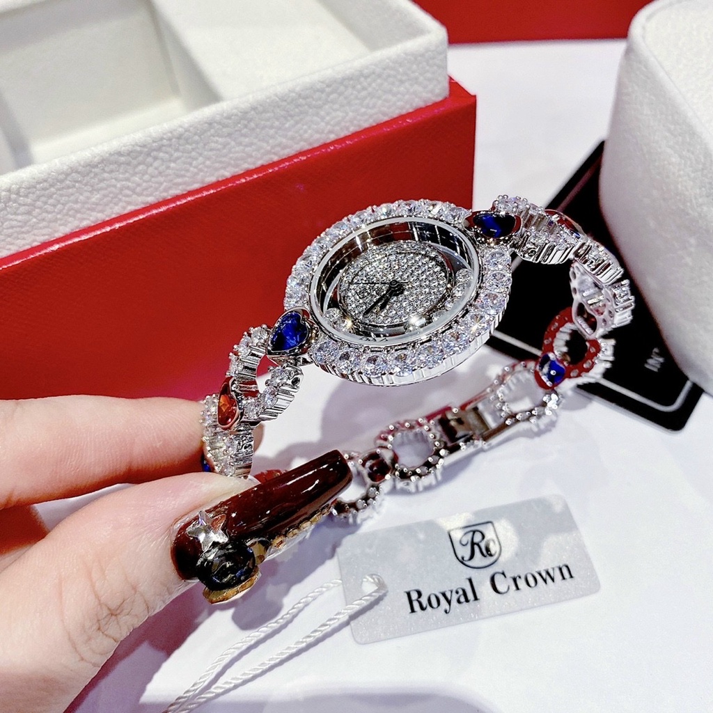 Đồng hồ nữ chính hãng đính đá Royal Crown 5308 mặt full đá sang trọng quý phái